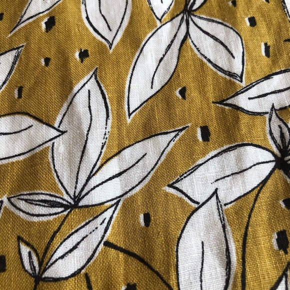 Rachel Zoe Mustard/White Floral Pants Women’s Size XS 100% Linen Bohemian Style - Picture 6 of 16